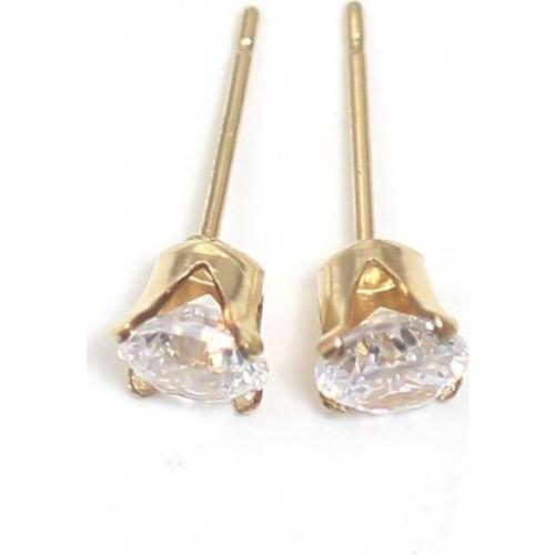 Beadsnice ID39980smt1 Gold Filled CZ Stud Earrings with Earring Backs Delicate Jewelry Dainty Earring Gift For Her
