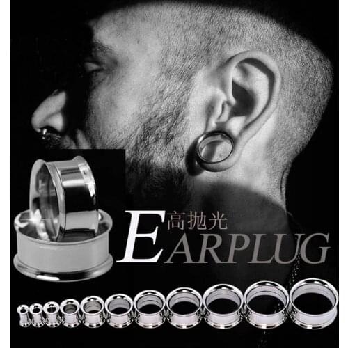 2PCS Ear Piercing Ear Plugs Tunnels Surgical Steel Punk Earring Dilataciones Oreja Expansiones Body Jewelery Earrings Rings