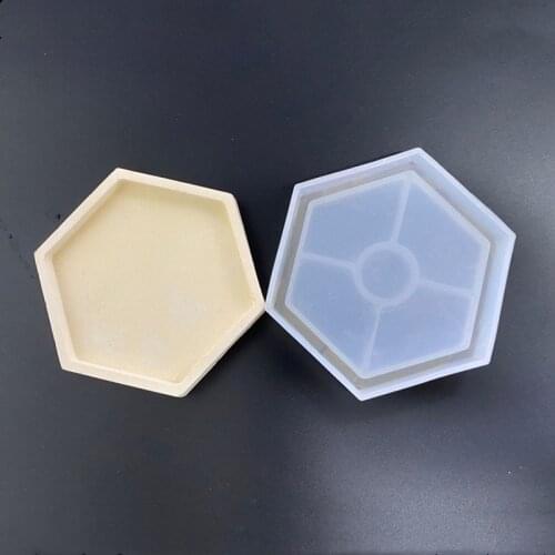 Hexagonal chassis coaster silicone mold for handmade UV epoxy resin decorative coaster mold household goods