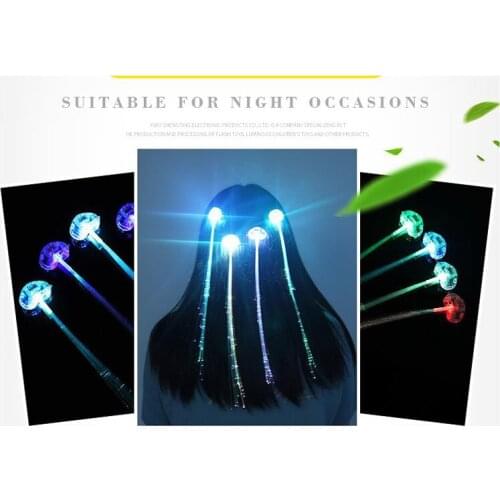 50pcs Luminous/Glow/Flash/Light up Flower Hair Clip Braid Hairpin Clip Headband Luminescent New Year Party Christmas Gift