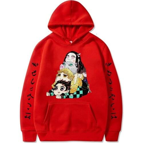 Demon Slayer Hoodies Anime Cosplay Kimetsu No Yaiba Pullovers Kawaii Sweatshirt Men Women Loose Oversized Casual Streetwear 2021