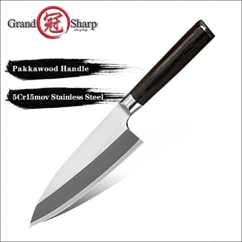 Japanese Deba Knife Stainless Steel Cutting Fish Chefs Kitchen Knives Professional Cooking Tools Salmon Tuna Sashimi Slicing