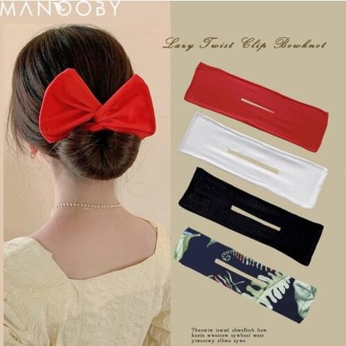 Women Knotted Deft Bun Print Hair Bands Rope Headband Summer Hairpin Braider Makers Fashion Fabric Hair Bands Hair Braiding Tool