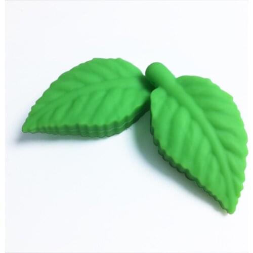 10PCS Sillicone Leaf Teethers Bead Silicone Baby Pendant Necklace Beads For Teething Bpa Free Leaf Silicone foliage wrist bedas