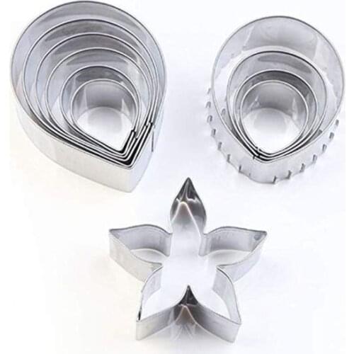11pcs Gum Paste Flower Mold Austin Rose Petal Calyx Leaf Cutter Set Sugar Craft
