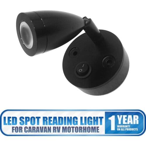 12V 3W 150LM White Spot Light Caravan Camper LED Wall Reading Lamp Bedside Night Lamp RV Accessories For Car Motor Home Truck