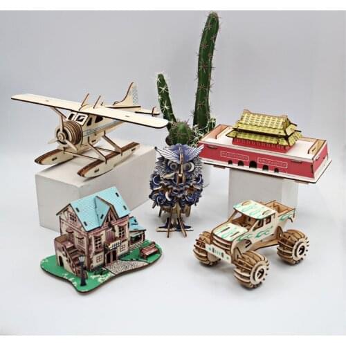 3D DIY Model Homemade Handmade Three-dimensional Assembly Wooden Decoration Supplies Living Room Bedroom Placement Products