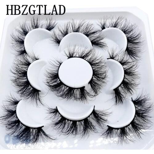 5 Pairs 10-25mm 3d Mink Lashes Bulk Faux with Custom Box Wispy Natural Mink Lashes Pack Short Wholesales Natural False Eyelashes