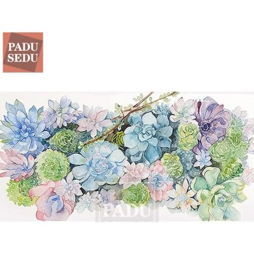 Full Square Drill Round Crystal Diamond Mosaic Embroidery Cross Stitch Kit Flowers 5d Diy Daimond Painting Succulent Plants Gift