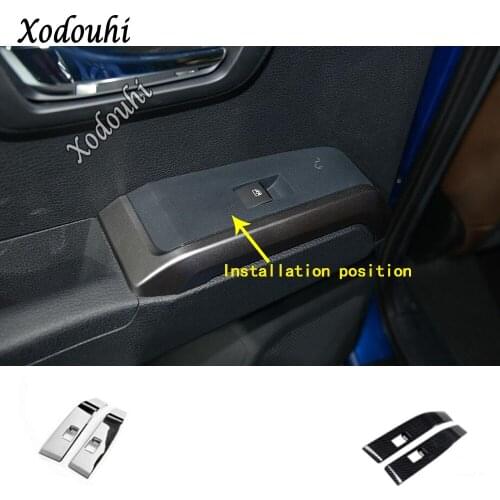 Car Stick rear Door Window Glass Panel Lift Switch Button Armrest Trim Frame 2pc For Toyota Tacoma 2015 2016 2017 2018 2019 2020