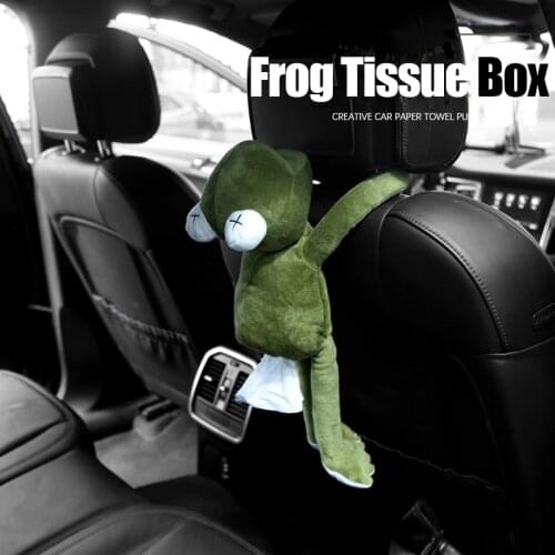 Car Tissue Bag Cute Cartoon Monkey Frog Car Hanging Box Decoration Supplies Creative Box Auto Armrest Box