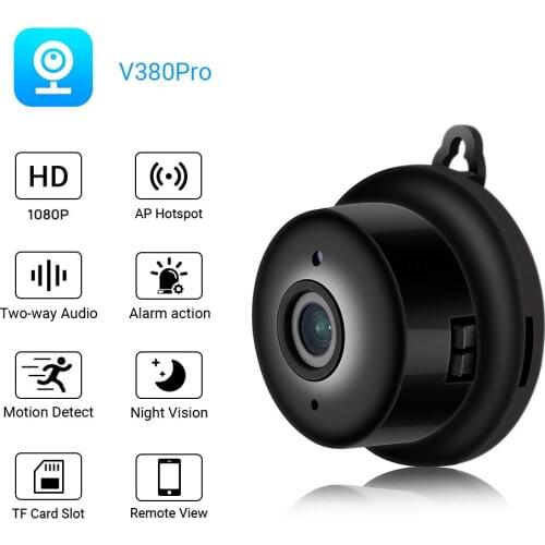 New Mini WiFi IP Remote Monitoring Camera HD 1080P Wireless Indoor Nightvision Two Way Audio Motion Detection Baby Monitor V380
