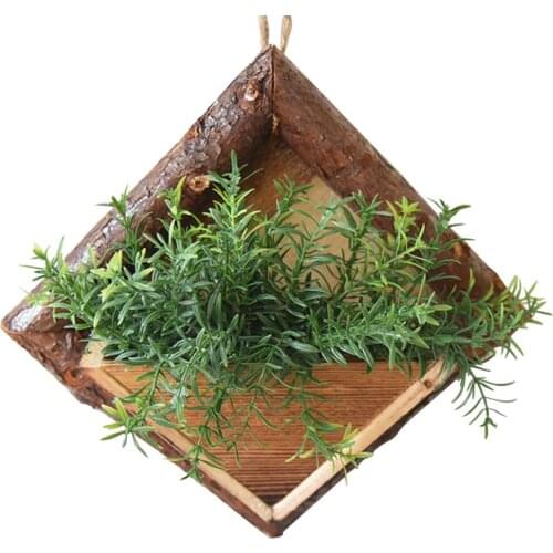 Retro Wooden Fence Flower Basket Plant Pot Hanging Planter Mounted Dining Room Office Decoration Ornament Living Wall Flowerpot