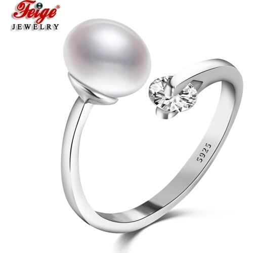 Elegant Design 925 Sterling Silver 4 Colors Natural Freshwater Pearl Rings for Women Engagement Ring Party Gifts Fine Jewelry