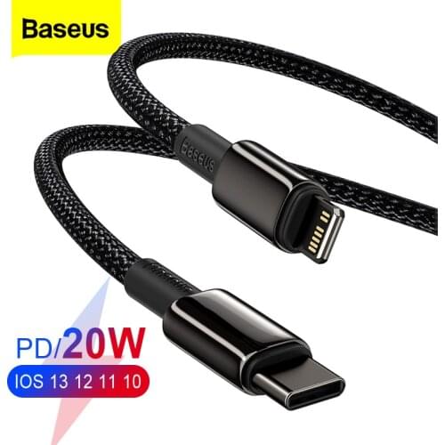 Baseus PD 20W Data Cable For iPhone 11 Pro Max XS SE Type C Fast Charging Cable For Macbook iPad Mini Air 1m/2m Wire Cord