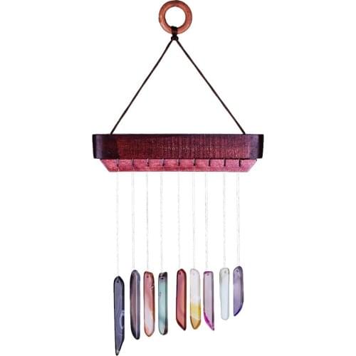 TUMBEELLUWA Colorful Agate Sticks Bars Wind Chimes Garden Patio Decor, Outdoor Chimes, Home Decor 11-13 Inches
