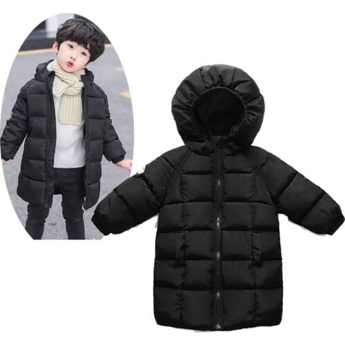 1-12 Years Jacket Girls Down Cotton Long-Style Coat Warm Winter Boys Clothes Hooded Children Overcoat Warm Costume