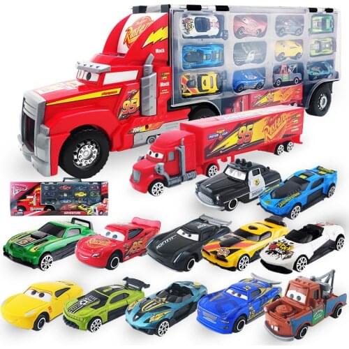 Disney Pixar Cars 3 Mack Uncle Truck Toy Car Set Lightning McQueen Jackson Storm 1:55 Diecast Car Model Toy Kids Gift