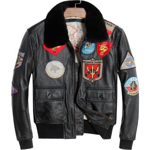 2021 Real Genuine Cowhide Leather Jacket Men Bomber American Pilot Jacket Male Air Force Flight Jacket Coat Winter Plus Size 5XL