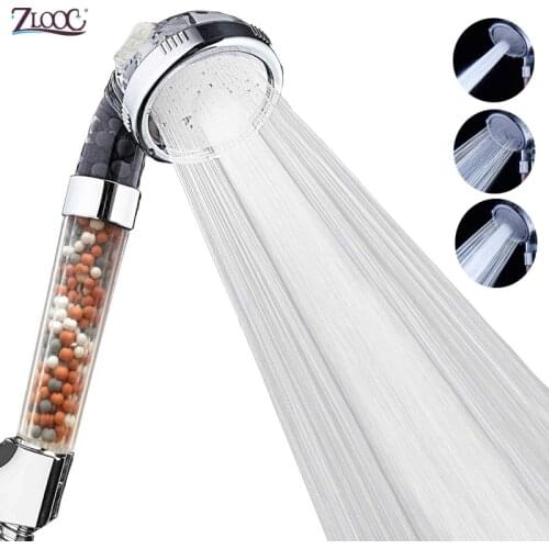 Sale Zloog 3 modes Bathroom Shower Head High Pressure Saving Water Anion Filter Shower SPA Nozzle Pure ShowerHead