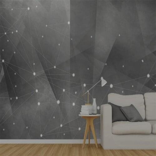 Milofi custom 3D wallpaper mural black and white abstract geometric lines background wall living room bedroom decoration paintin