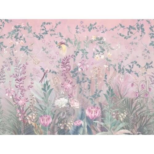 Custom mural wallpaper 3D American hand-painted flowers and birds woods living room background wallpaper decorative painting