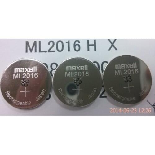 10PCS/LOT New Original Maxell ML2016 ML 2016 3v Li-Ion Lithium Ion Rechargeable Coin Cell Button CMOS RTC Battery Batteries