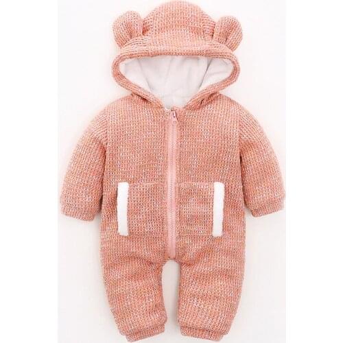 Newborn Baby Clothes Christmas Clothes Winter Warm Clothing Baby Girls Rompers Snow Jumpsuit For 59-90months Kids