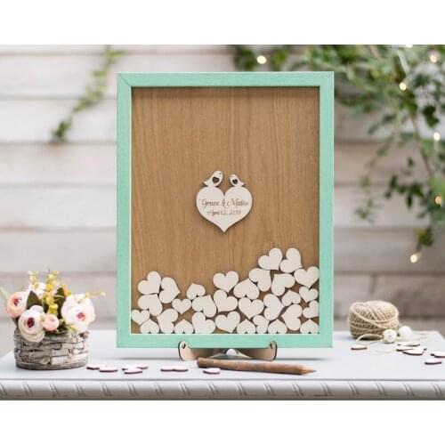 Personalised love birds Wedding drop box guest book frame, 3D Guest book, Drop box guest book, Unique guest book, Heart drop box