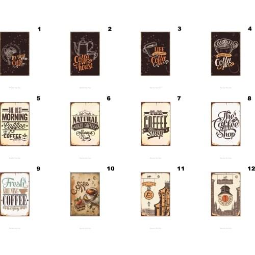 Its time Coffee Metal Tin Signs Fresh Morning Coffee Drink Vintage Plaque Metal Painting Wall Decor Board Retro Pub Funny Bar