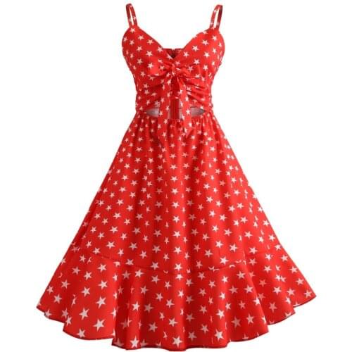 Retro Vintage Style Sleeveless with Bow 3D Skull Stars Printed 2018 Summer Women Dress Hanging shouder Party Sexy Casual Dress