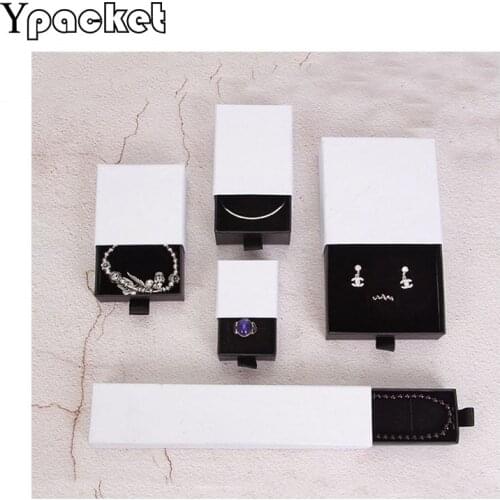 Box For Jewelry White jewelry organizer box Engagement Ring For Earrings Necklace Bracelet Display Gift Box (accept custom logo)