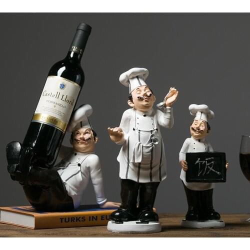 Resin Kitchen Chef Figurine Cake Bakery Chef Miniature Cook Statue Home Kitchen Restaurant Bar Cafe Decor