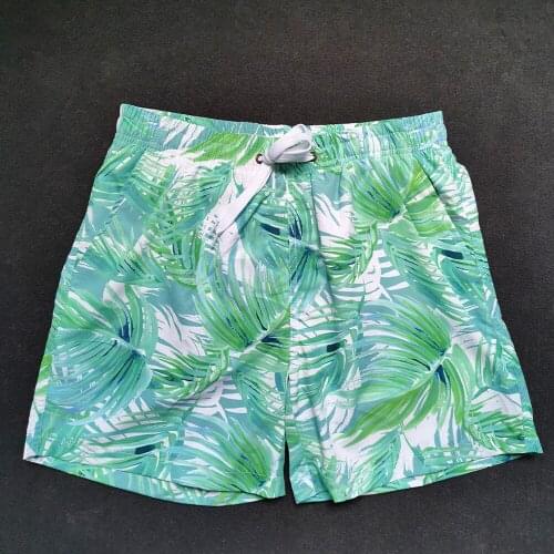 Light green print mens beach pants 2021 mens casual shorts men surfing swim briefs trunks running gym sports plus size shorts
