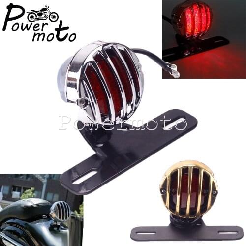 Motorcycle 12V LED Retro Rear Brake Stop Taillight License Number Plate Holder For Harley Street Bob Chopper Honda Suzuki Yamaha