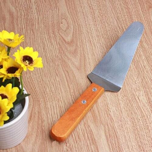 Cheese Dessert Cutlery Pizza Shovel Wooden Handle Butter Knife Stainless Steel Cake Spatula Baking Accessories