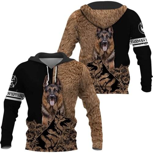 Funny German Shepherd 3D All Over Printed Mens Hoodie Harajuku Unisex Casual Pullover Autumn Fashion Tracksuits DY198