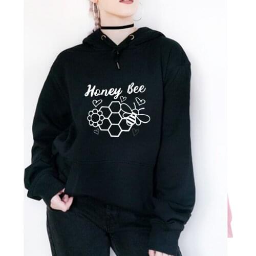 Honey Bee Keeper Women Fleece Hoodies Crewneck Graphic Pullovers Save The Bees Jumpers Causal Loose Tracksuits Dropshipping Tops