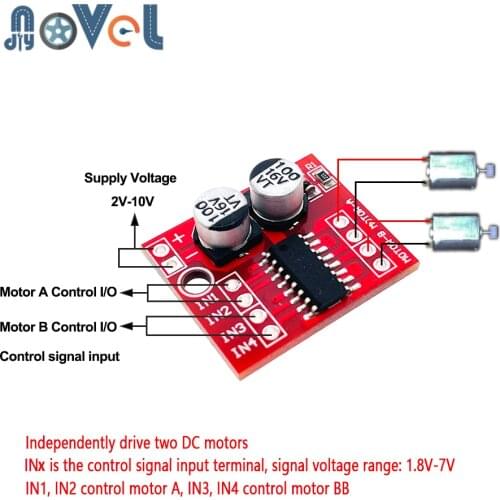 10Pcs/lot 1.5A 2 Way DC Motor Driver Module 2V-10V 2 Channel PWM Speed Dual H-Bridge Stepper L298N