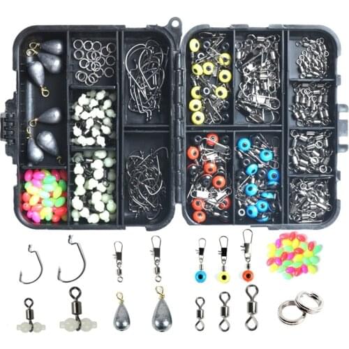 251Pcs Fishing Accessories Fish Tackle Box Fishing Accessories Kit Fish Hook Parts Kit Set