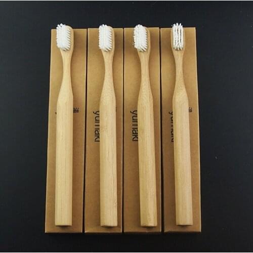 DR.PERFECT 4 Piece Pillar Style Toothbrush Bamboo Novelty Bamboo Toothbrush Soft-bristle Capitellum Bamboo Fibre Wooden Handle