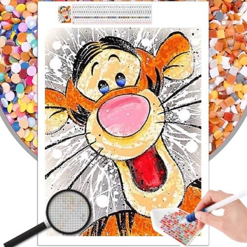 5D Diamond Painting Mosaic Cartoon Tigger Winnie the Pooh Embroidery Rhinestone DIY Square Round Photo Cross Stitch Home Decor