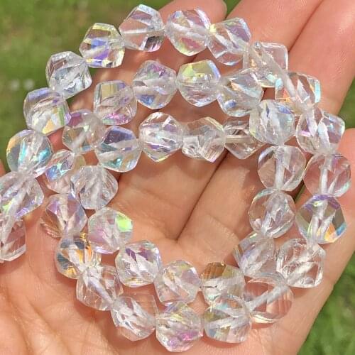6/8/10mm Faceted White MoonStone Glitter Shiny Crystal Beads Round Loose Spacer Beads For Jewelry Making DIY Bracelets 15"Strand