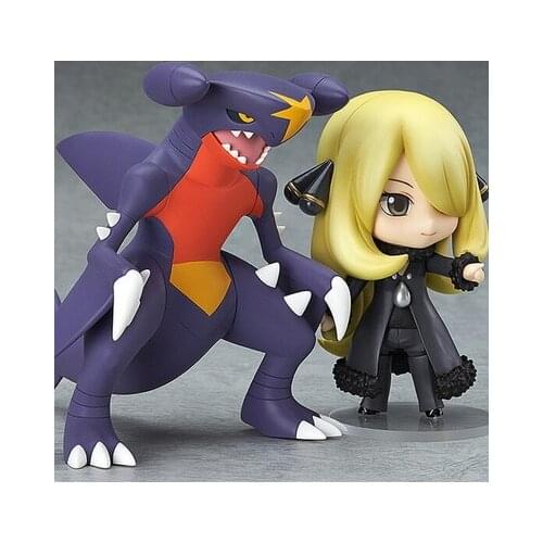 Anime 10cm Cynthia Garchomp PVC Action Figure Toy Q Version Collectible Model