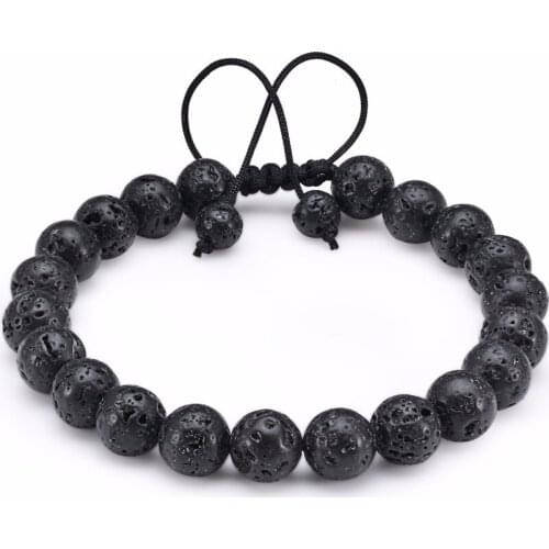 1Pc 8mm Lava Stone Bead Diffuser Bracelet Bead Bracelet Aromatherapy Bracelet for Essential Oil