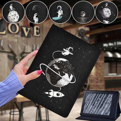 Tablet Case for Amazon Kindle 8 10th/Paperwhite 1 2 3 4 Astronaut Anti-fall Pu Leather High Quality Tablet Cover+Free Stylus