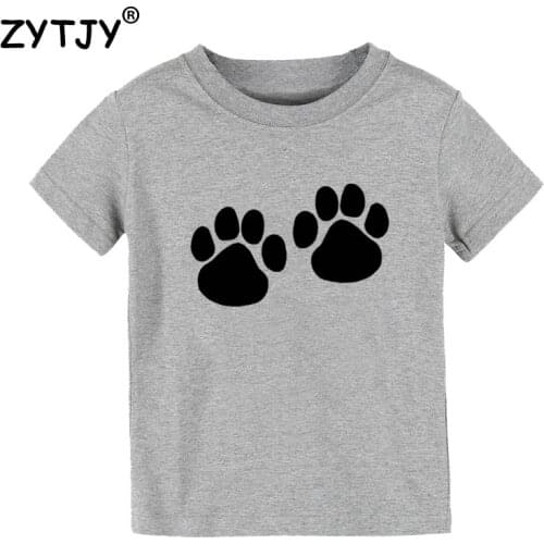 Cat And Dog Paw Print Kids tshirt Boy Girl t shirt For Children Toddler Clothes Funny Top Tees Drop Ship Y-12