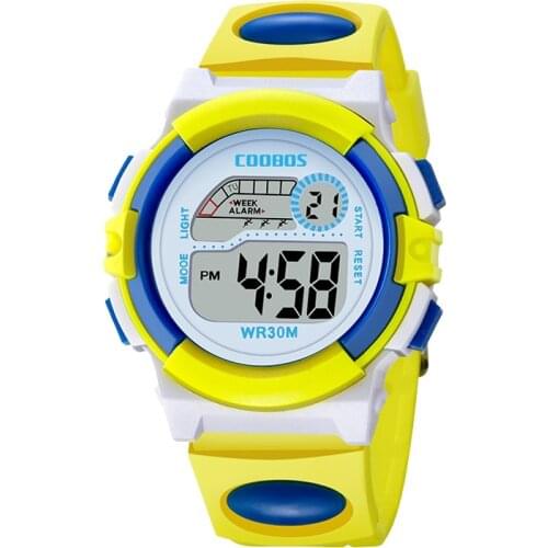 LED Electronic Display Childrens Watch Calendar Week Alarm Multi-function Silicone Waterproof Strap Digital Childrens Watch