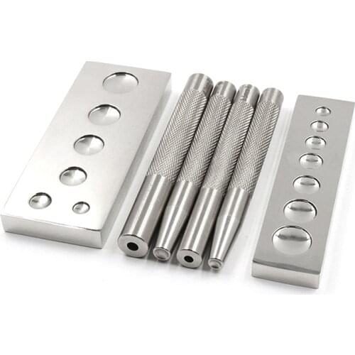DIY Setting Rivet Buttons Grooves Tools Metal Leather Craft Tool Seven-in-one Rivet Mounting Base Snap Rivet Installation Tool