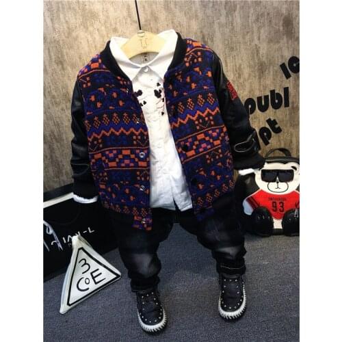 Childrens Clothing Sets 2019 Autumn Winter New Baby Boys Casual Print Jacket+embroidery Shirt+jeand 3pcs Sets Boys Tracksuits